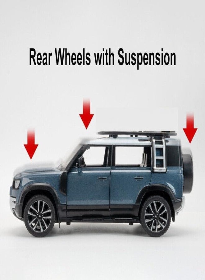 KONIGIN Play Game Kids 1:32 Scale Range Rover Defender Model Car Alloy Metal Pull Back Die-cast Car Metal Pullback Toy car with Openable Doors & Light Music Best Gifts Toys Kids (Multicolor) - Image 5